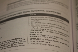 January 8th-I know...My pictures are super boring right now. But if you read what this says it should give you a good laugh. It's from my lifeguard manual/book I had to study for my re-certification class. Classic!